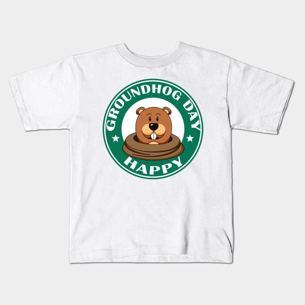 Happy Groundhog Day Kids T-Shirt by Alsprey31_designmarket